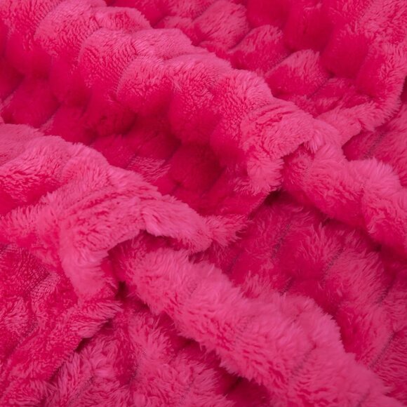 Hot Pink Throw Blanket 50"×60" Soft Plush Cozy Blanket - Picture 7 of 8